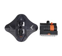 Irrigatore per prato a 16 fori, Irrigatore automatico per giardino a battente con 4 modalità di spruzzo, di irrigazione per prato a flusso regolabile per cortile, Materiale ABS