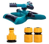 Irrigatore per prato a 360 gradi con design ad incastro e base zavorrata - Irrigatore rotante per una copertura uniforme del giardino, adatto per tubi standard