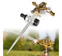 Irrigatore per prato in metallo, irrigatore a impulsi regolabile, irrigatore da giardino, irrigatore per prato, 360 gradi, grande copertura per impianto irrigatore, giardino per irrigazione giardino