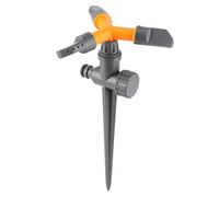 Irrigatore per prato rotante automatico a 360 gradi Irrigatore a tre bracci regolabile di irrigazione da giardino Strumento di irrigazione durevole in plastica per terreni