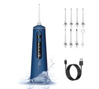 Irrigatore Portatile Aquapik - Irrigatore Dentale Professionale 8 Beccucci, 4 Modalità, IPX7 Impermeabile, Serbatoio 300 ml, Ricaricabile USB-C per Pulizia dei Denti a Casa e in Viaggio