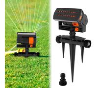 Irrigatore quadrato con 16 ugelli, con ago da terra, irrigatore per prato, 4 modalità, irrigatore automatico quadrato, flusso d'acqua regolabile, per giardini, prati, orti (1 pezzo)
