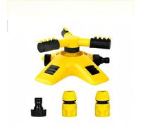 Irrigatori per prati, con rotazione automatica a 360°, irrigatore da giardino oscillante a 360°, con ampio braccio e attacco per tubo, sistema di irrigazione automatico per erba (giallo, 1 pezzo)