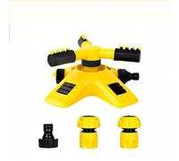 Irrigatori per prati, con rotazione automatica a 360°, irrigatore da giardino oscillante a 360°, con ampio braccio e attacco per tubo, sistema di irrigazione automatico per erba (giallo, 1 pezzo)