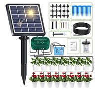 Irrigazione Automatica Energia Solare, sistema automatico di irrigazione del giardino con 12 modalità timer + tubo da 15 m per giardino, piante da balcone, piante in vaso da esterno
