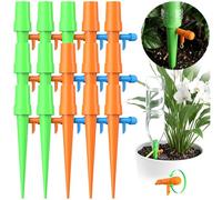 Irrigazione automatica, irrigazione automatica per interni, set di 15 sistemi di irrigazione, balcone e piante d'appartamento, ideale per le vacanze e per risparmiare tempo (arancione e verde)