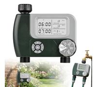 Irrigazione computer 2 uscite, orologio digitale per irrigazione con display LCD, irrigazione manuale e automatica, controllo dell'irrigazione impermeabile, timer da giardino, ritardo della pioggia