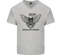 Irritabile Gufo Sindrome Bowel Ibs Divertente Uomo Scollo A V Cotone T-Shirt