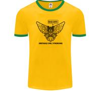 Irritable Owl Syndrome Bowel IBS Funny Uomo Ringer T-Shirt FotL