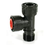 Irritec COLLETTORE A T in Polipropilene per Raccordo ELETTROVALVOLE 1"½M-F-F