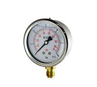 Irritec Manometro alla glicerina Cassa Acciaio Inox - Attacco Ottone - Scala 0-6 Bar