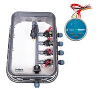 Irritop Set di 4 valvole Bluetooth Jumbo con 2 valvole Hunter NODE-BT e Hunter PGV 101 elettrovalvole irrigazione per tubi in PE da 25 mm (montabili) (guarnizione O-ring)