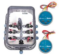 Irritop Set di 6 valvole Bluetooth Jumbo con 2 valvole Hunter NODE-BT e Hunter PGV 101 elettrovalvole per irrigazione per tubi in PE da 25 mm (montabili) (guarnizione O-ring)