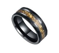 IRROYA Fede nuziale da uomo in carburo di tungsteno: fascia nera dorata da 8 mm con ametista/arenaria blu/agata martellata per uso quotidiano/matrimonio gotico, regalo per lui, vestibilità, Metallo