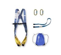 Irudek Himalaya Eco - Sistema di Ritenzione per Lavori in Altezza con Imbracatura Light Plus 1, Cinghia di Ritenzione 1 m, 2 Moschettoni Screw-Lock e Borsa