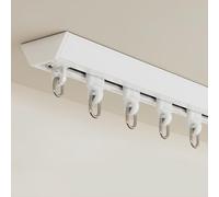 IRUGS Binario per Tende A Soffitto Parete, Set di Binari Scorrevoli per Tende da Soffitto, con Rulli Silenziosi,per Divisorio, Finestre, Privacy(White-B,115cm/3.77ft)