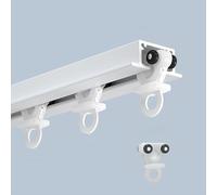 IRUGS Binario per Tende da Incasso A Soffitto, Binari per Tende Invisibili, Aste per Tende in Alluminio per Tenda da Doccia Finestre Ospedale Stanze Divisore(Bianco,125cm/4.1ft)