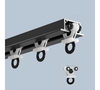 IRUGS Binario per Tende da Incasso A Soffitto, Binari per Tende Invisibili, Aste per Tende in Alluminio per Tenda da Doccia Finestre Ospedale Stanze Divisore(Nero,590cm/19.4ft)