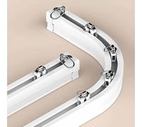 IRUGS Flessibile Binario per Tende, Curvo Bastone Tende A Soffitto O Parete Scorrevole, per Finestra A Bovindo della Doccia Tenda Divisoria per Camper(White-B,95cm/3.11ft)