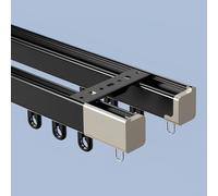 IRUGS Set di Binari per Tende Singolo/Doppio - Bastone Tenda in Alluminio, Montaggio A Soffitto O Parete, Silenzioso, Resistente, per Soggiorno Bagno Camera da Letto(Black-B,200cm/6.5ft)