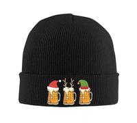 IRUHHGU Boccali di Birra di Natale Babbo Natale Elfo Renna Bere Cappello Autunno Inverno Berretti Caldi Cappelli Femminili Maschili Cappello Acrilico Lavorato A Maglia