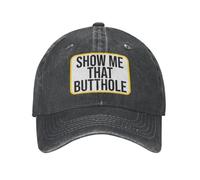 IRUHHGU Cotone Personalizzato Mostrami Quel Berretto da Baseball con Buco del Culo Sport Donna Umorismo Regolabile da Uomo Cappello da papà sacratico Autunno