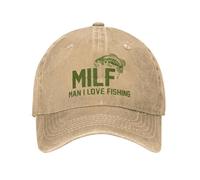 IRUHHGU Milf Uomo Amo Pesca Uomo Donna Cappellini da Baseball Distressed Washed Caps Cappello Allenamenti all'aperto Cappellino Snapback Morbido Non Strutturato