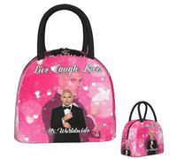 IRUHHGU Mr. Worldwide Dice di Vivere, Ridere, Amore, Borse da Pranzo Rosa, Bento Box, Tote da Pranzo Impermeabile, Borse da Picnic Riutilizzabili, Borsa Termica.