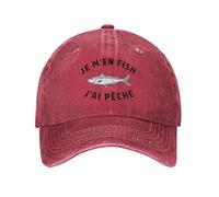 IRUHHGU Personalizzato Classico Cotone Je Uomini Pesce Jai Peche Divertente Berretto da Baseball per Uomo Donna Regolabile Unisex Cappello papà Estate