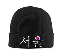 IRUHHGU Personalizzato Seoul Corea del Sud Hangul Bandiera Coreana Bonnet Hat Hip Hop Knit Cappelli Uomo Unisex Adulto Caldo Inverno Skullies Berretti Berretti