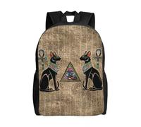 IRUHHGU Stampa 3D Personalizzata Gatti egiziani e Occhio di Horus Zaino Antico Egitto Scuola College Borse da Viaggio Bookbag Si Adatta a Laptop da 15 Pollici