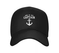 IRURYSHH Personalizzato Cool Dio È Il Mio Capitano Berretto da Baseball Donna Uomo Regolabile Unisex Cappello da papà Hip Hop Cappello da Sole