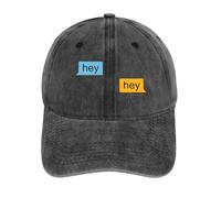 IRURYSHH Semplice 'Hey' Chat - Design a Bolle Minimalista e colloquiale, con la Parola 'Hey' in Chat Washed Baseball cap