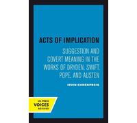 Irvin Ehrenpreis Acts of Implication (Tascabile)