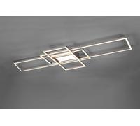 IRVINE PLAFONIERA LED 60W 7100lm, 3000 - 6500K 3 RETTANGOLI ACCIAIO SATINATO CON LUCE CENTRALE CON TELECOMANDO MULTIFUNZIONE REGOLAZIONE INTENSITA' E TEMPERATURA DI COLORE DELLA LUCE L.105CM