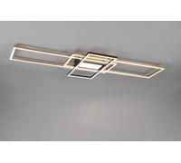 IRVINE PLAFONIERA LED 60W 7100lm, 3000 - 6500K 3 RETTANGOLI OTTONE E NERO CON LUCE CENTRALE CON TELECOMANDO MULTIFUNZIONE REGOLAZIONE INTENSITA' E TEMPERATURA DI COLORE DELLA LUCE L.105CM