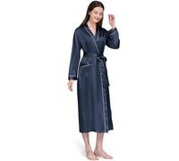 IRYZE Accappatoio Indumenti Da Notte Da Donna In Seta, Accappatoio In Seta Di Gelso, Camicia Da Notte, Maniche Lunghe Vestaglia Abbigliamento (Color : F, Size : M)