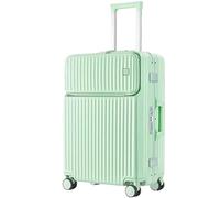 IRYZE Valigia Trolley Valigia Con Serratura Di Sicurezza Per Bagagli Con Telaio In Alluminio Resistente E Resistente Ai Bagagli Bagaglio a Mano (Color : Grün, Size : 26in)