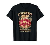 Is Easy With Eyes Closed Misunderstanding Strawberry Fields Forever Living, Camicia Unisex Giovani, Nero, S, Manica Lunga, T-Shirt, Band, Rétro, Classic, Leggera