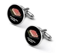 Is It Meat Youre Looking for Fashion Gemelli da uomo classici per camicie Set di gemelli per matrimonio aziendale, 1.7cm, Metallo, Nessuna pietra preziosa