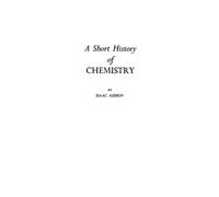 Isaac Asimov A Short History of Chemistry (Copertina rigida)