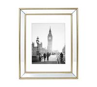 Isaac Jacobs Cornice per foto a specchio smussata dorata 28 x 35 cm (opaca, 20 x 25 cm), cornice classica a specchio con angolo profondo inclinato, realizzata per decorazione da parete, gallerie