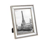 Isaac Jacobs - Cornice portafoto con perline specchiate color champagne, classica cornice a specchio con bordo punteggiato, realizzata per esposizione a parete, da tavolo, galleria fotografica e arte