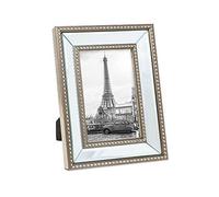 Isaac Jacobs - Cornice portafoto con perline specchiate color champagne, classica cornice a specchio con bordo punteggiato, realizzata per esposizione a parete, da tavolo, galleria fotografica e arte