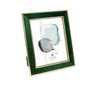 Isaac Jacobs Cornice portafoto in velluto con doppio bordo dorato metallizzato, orizzontale e verticale, realizzata per tavolo e parete, per casa e ufficio (20 x 25 cm, verde)