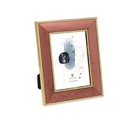 Isaac Jacobs - Cornice portafoto in velluto con doppio bordo in oro metallizzato, orizzontale e verticale, realizzata per display da tavolo e da parete, per casa e ufficio (5 x 7, terracotta)