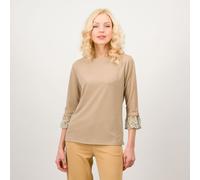 Isaac Mizrahi Live! Maglia con scollo a barchetta e dettagli in chiffon fantasia