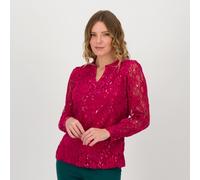 Isaac Mizrahi Live! Maglia in pizzo lamé con corpo foderato