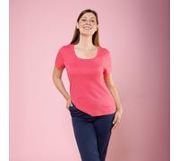 Isaac Mizrahi Live! T-shirt scollo a U a maniche corte in cotone Pima