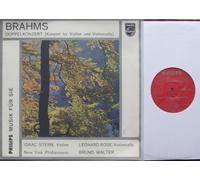 ISAAC STERN / LEONARD ROSE / New York Philharmonic Ltg. BRUNO WALTER - BRAHMS / Doppelkonzert (Konzert für Violine und Violoncello) / ca. 1960 / Bildhülle / PHILIPS # G 05628 R / Deutsche Pressung / 10" Vinyl Langspiel Schallplatte / ISAAC STERN / LEONARD ROSE / New York Philharmonic Ltg. BRUNO WALTER